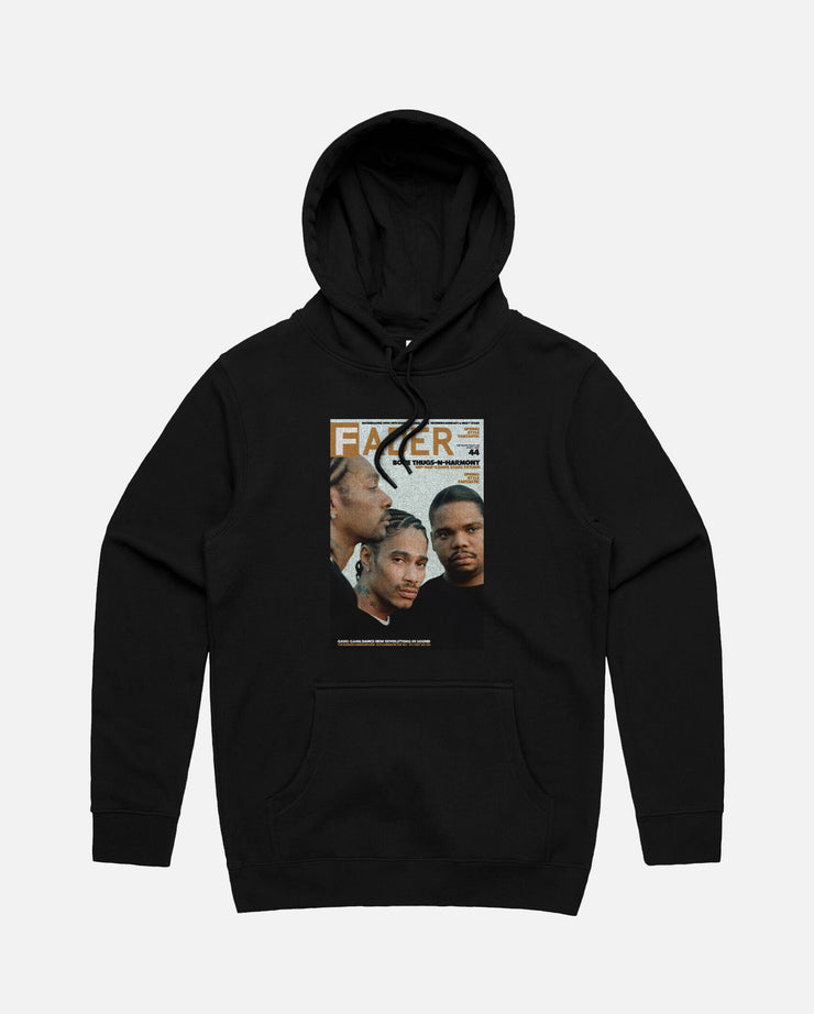 Bone Thugs N Harmony on black hoodie- the cover of The FADER issue 