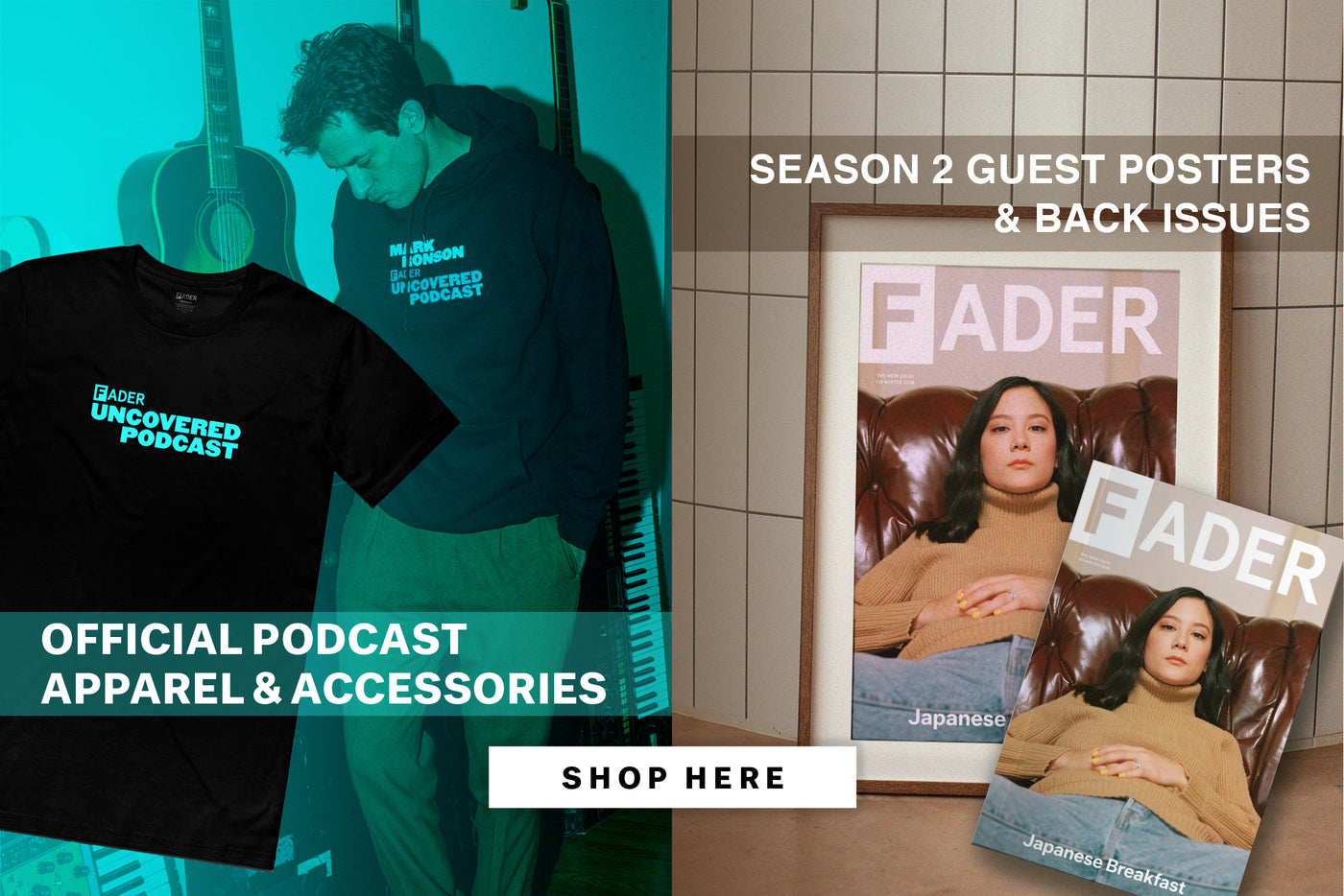 the FADER Uncovered Podcast t-shirt and hoodie. Japanese Breakfast poster- the FADER issue 115 cover.