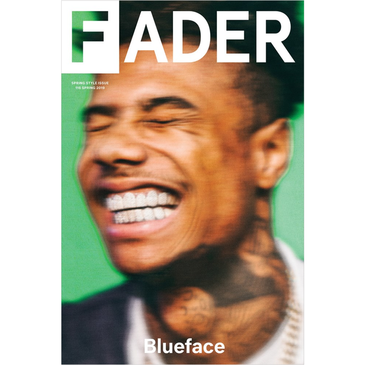 blueface smiling with eyes closed poster- the cover of The FADER issue 116