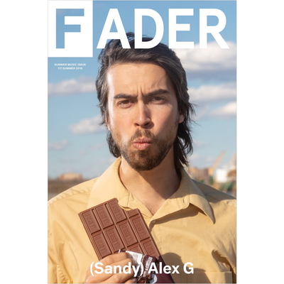 (sandy) Alex G eating chocolate poster - cover artwork of The FADER Issue 117.