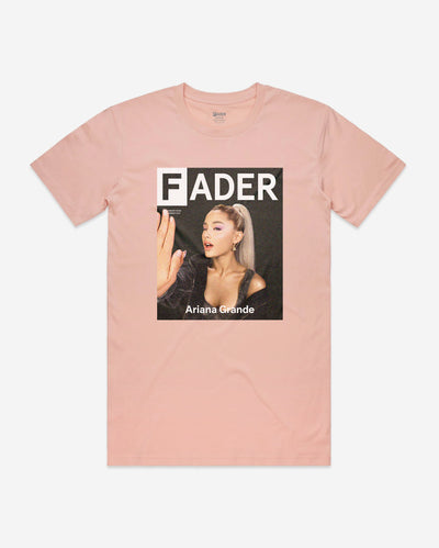 pink t-shirt with Ariana Grande winking- the cover artwork of The FADER Issue 113