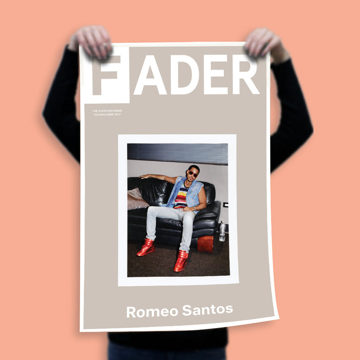Romeo Santos poster featuring the cover artwork of The FADER Issue 109.