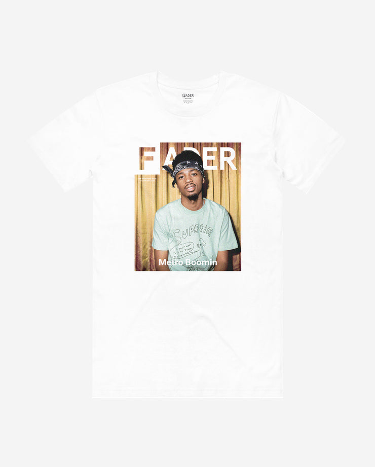white tee with Metro Boomin-the cover artwork of The FADER Issue 103.
