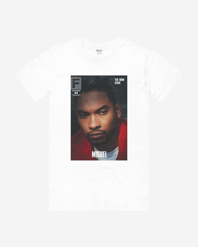 white tee with Miguel / The FADER Issue 83 Cover 