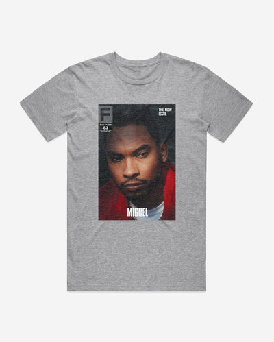 grey tee with Miguel / The FADER Issue 83 Cover 