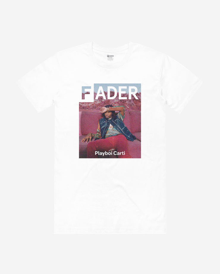 white tee with Playboi Carti / The FADER issue 117 Cover