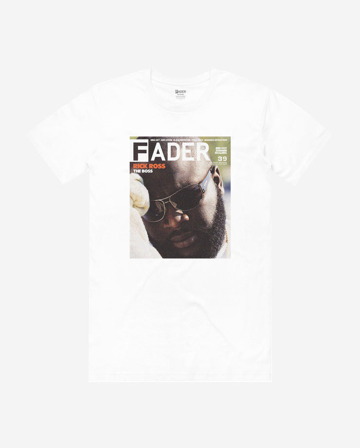 white tee with Rick Ross - the cover artwork of The FADER Issue 39.