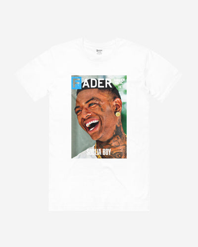 white tee with Souja Boy / The FADER Issue 74 Cover 
