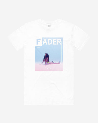 white tee with SZA- the FADER issue 112 Cover (blue)