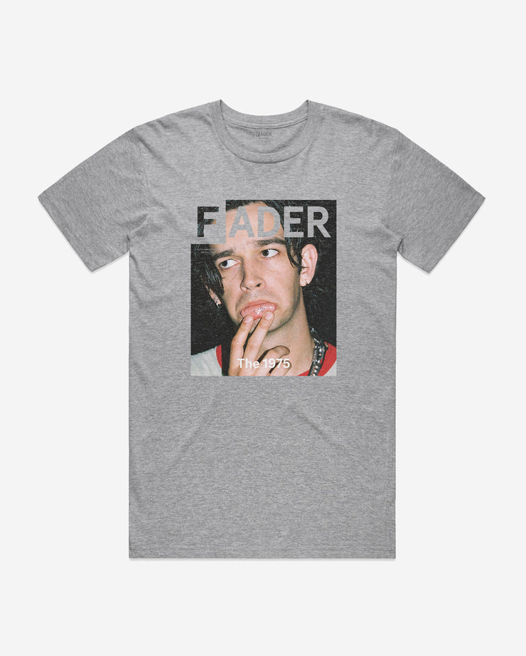 grey tee of The 1975 - the cover artwork of The FADER Issue 118.