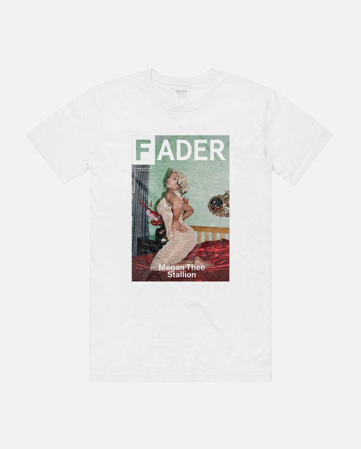 white t-shirt with Megan Thee Stallion- the FADER magazine issue 117 cover