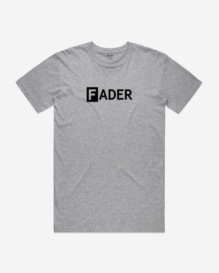 gray t-shirt with the FADER logo