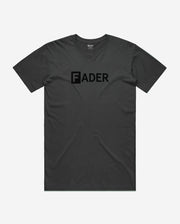 vintage black t-shirt with the FADER logo