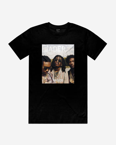black tee with Migos / The FADER Issue 95 Cover 