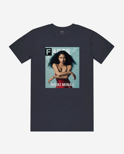 navy tee with Nicki Minaj- The FADER issue 93 cover