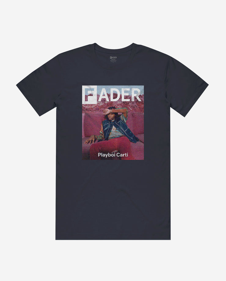 navy tee with Playboi Carti / The FADER issue 117 Cover