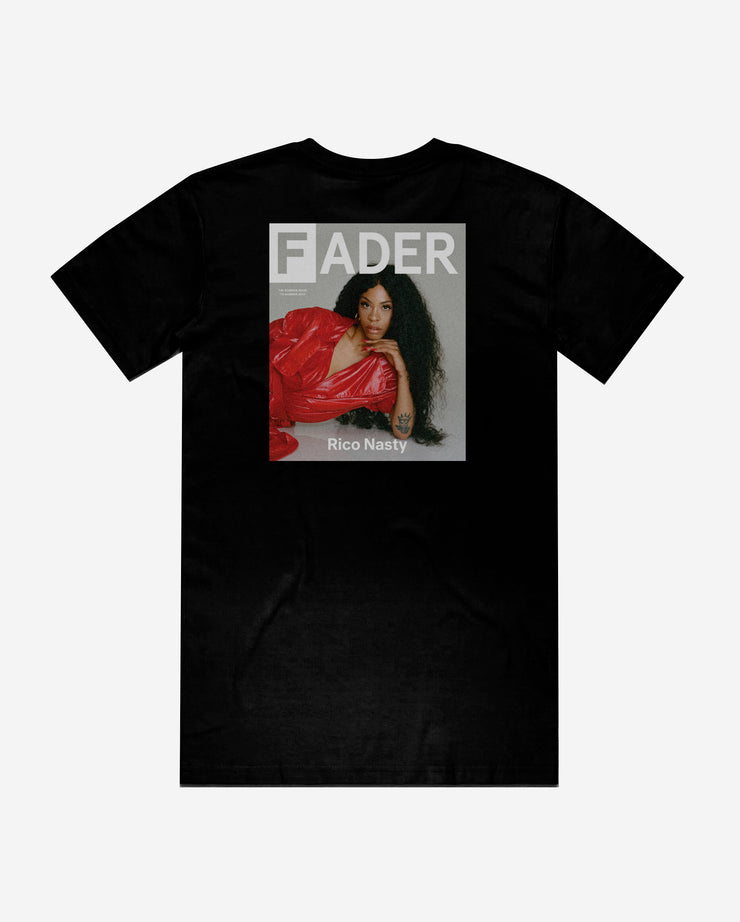 black tee with Rico Nasty-the cover artwork of The FADER Issue 113