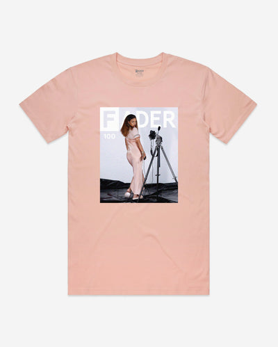 pink tee with Rihanna / The FADER Issue 100 Cover 