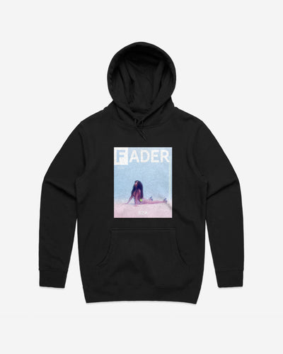 black hoodie with SZA- the FADER issue 112 Cover (blue)