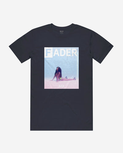 navy tee with SZA- the FADER issue 112 Cover (blue)