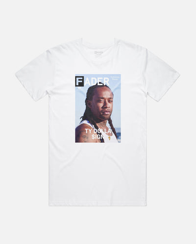 white tee with Ty Dolla $ign / The FADER Issue 92 Cover 