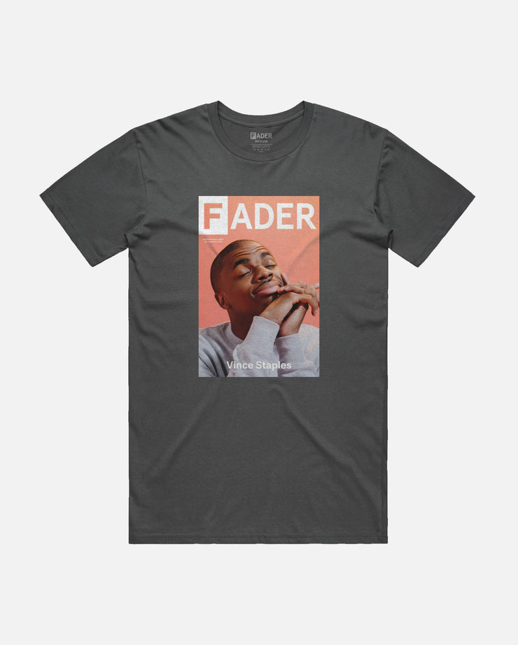 vintage black tee with Vince Staples - The FADER issue 104 Cover