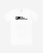 front of white tee with The FADER Magazine issue 12 logo