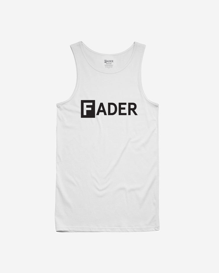 white tank top with the FADER logo