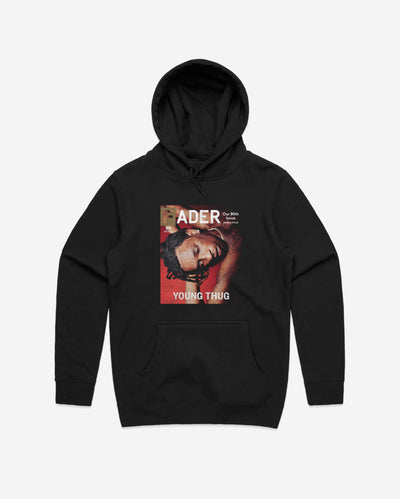 black hoodie with Young Thug- The FADER issue 90 Cover 
