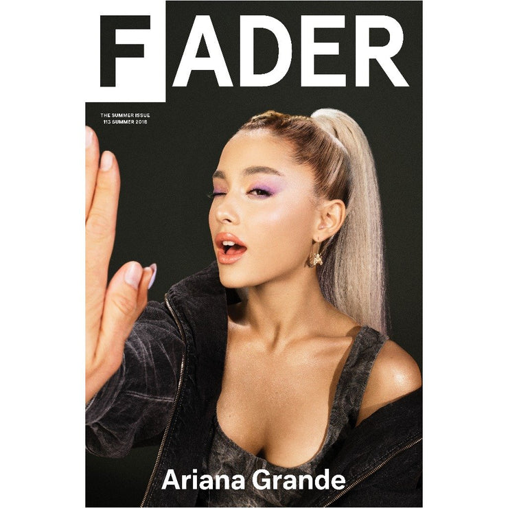 Ariana Grande winking poster featuring the cover artwork of The FADER Issue 113.