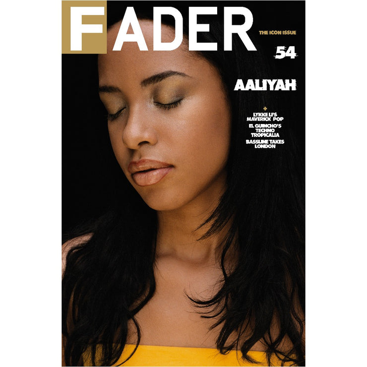 poster of Aaliyah with closed eyes- back cover of The FADER issue 54